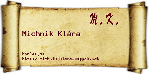 Michnik Klára névjegykártya